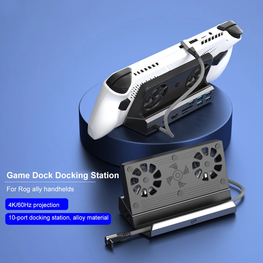 

TV Base Stand Gigabit Ethernet 1000Mbps Dock Console Hub Type C USB 3.0 2.0 USB C Docking Station PD 100W RJ45 for ROG Ally Game