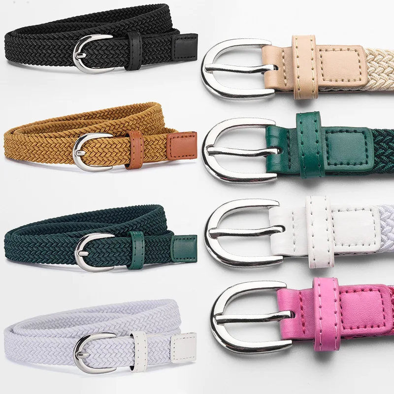 2CM X 80CM Children Belt Factory Direct Woven Girls Pin Casual Stretch Breathable Canvas Elastic Buckle Boys Performance Leisure
