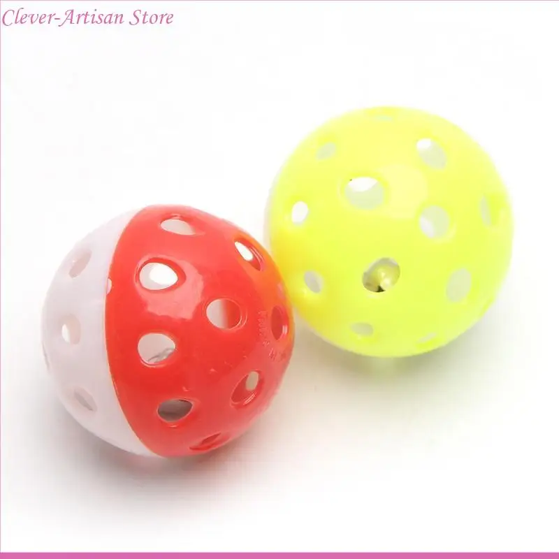 E06B 1 PC PET PET Enriquecimiento juguetes Esfera colorida con tocadiscos para pie para pájaros medianos y grandes loros
