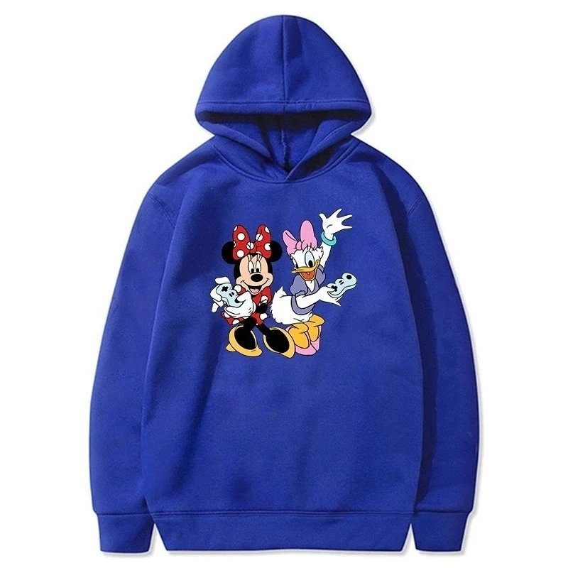ديزني ميني ماوس وديزي داك طباعة الفتيات عارضة الأزياء مقنعين البلوز الأطفال الخريف والشتاء مريحة Pullove #2