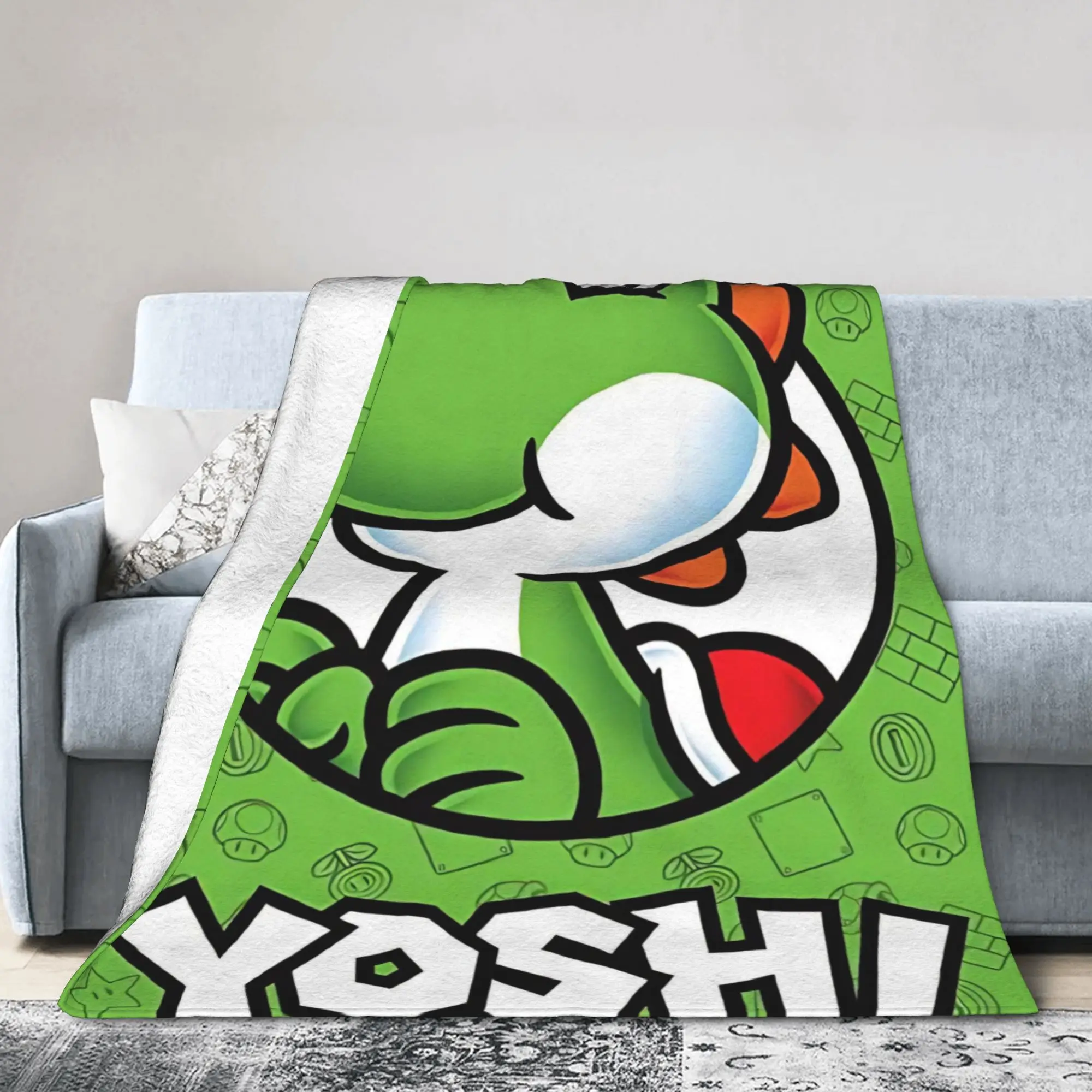 Мягкое теплое одеяло Super Mario Yoshi для девочек и мальчиков, плюшевое одеяло, новинка, фланелевое покрывало для спальни, чехол для дивана-кровати