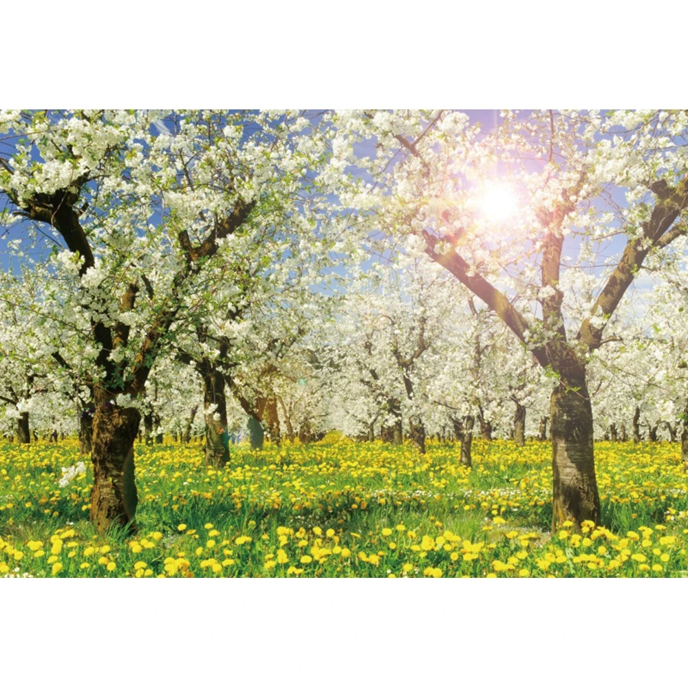 Spring Landscape Backdrops Flowers Forest Baby Shower Birthday Portrait Photographic Room Decor Background Photo Studio Props