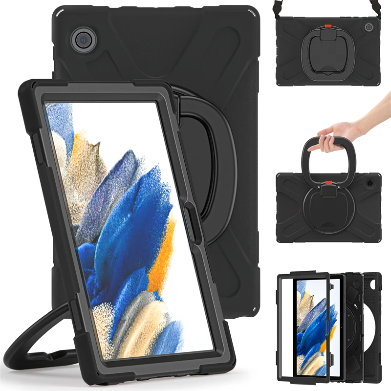 SM-X200 Case For Samsung Galaxy Tab A8 10.5 inch X205 Rugged Cover 360 Rotating Build-in Stand Horizontal and vertical Support