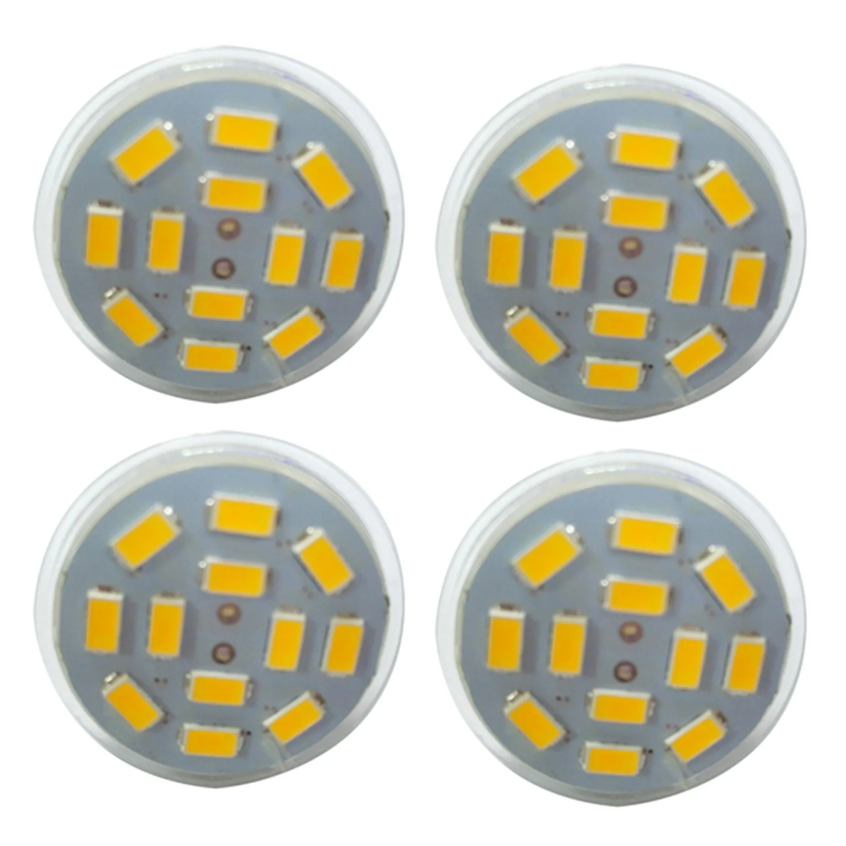 DT17 4X 6W GU4 MR11 LED Spotlight, 12 SMD 5730 570Lm DC 12V Warm White, 180 Degree Angle