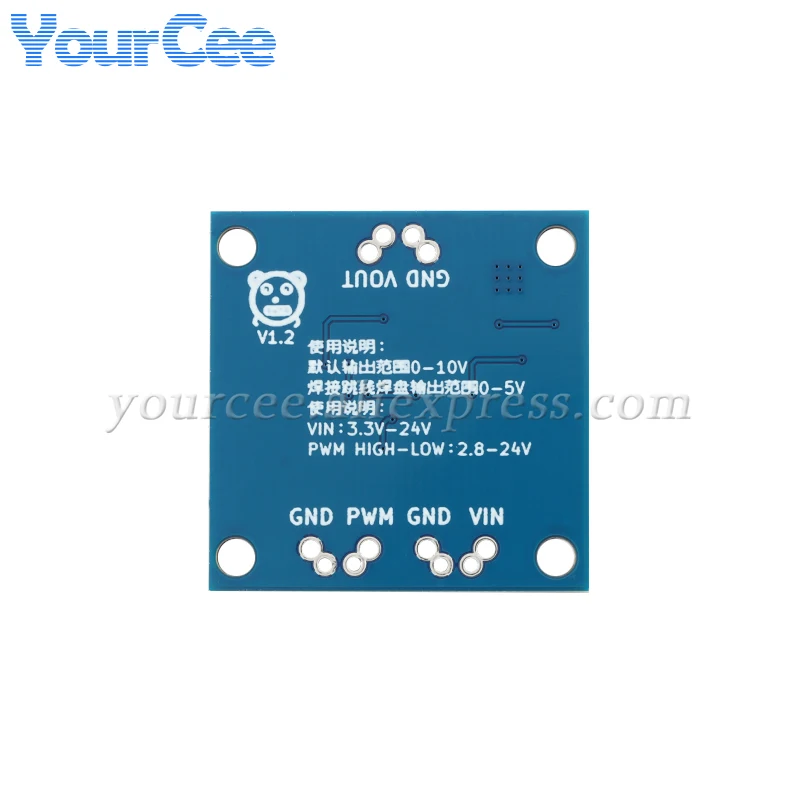 2pcs/1pc PWM Signal to Voltage 0-100% to 0-5V / 0-10V Output 22Hz-20kHz 3.3V-24V Digital Analog Signal Conversion Board Module