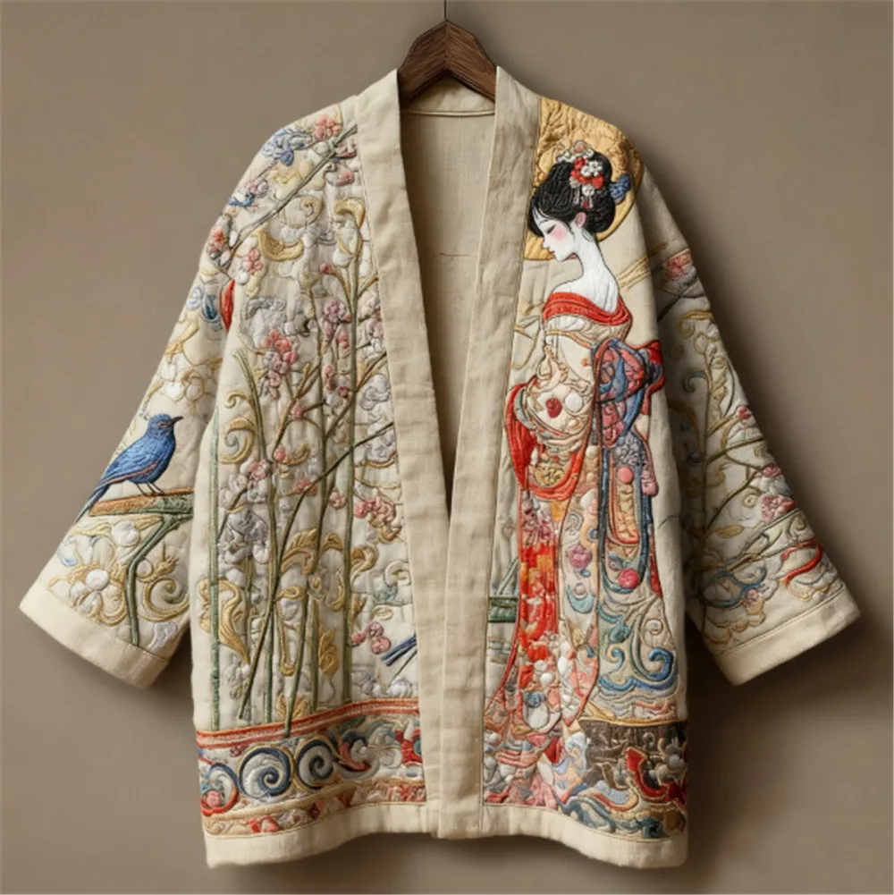 Men's Summer Wave Carp Pattern Kimono Cardigan Women's Japanese Traditional Clothing Plus Size Printed Beach Coat