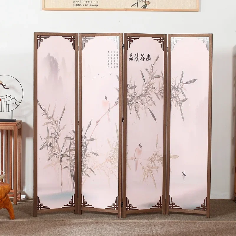 Modern office screen partition new Chinese style home living room entrance office health mobile folding screen retro