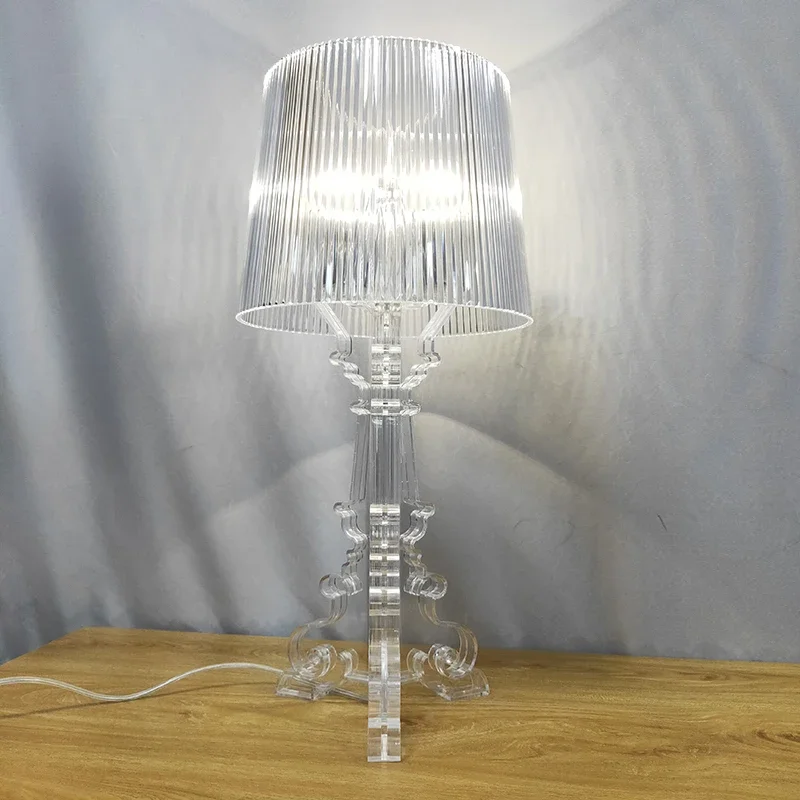 Clear Acrylic Table Lamps for Living Room Beside Lamp Home Deco Desk Lamp All Acrylic Body Lampshade Bedroom Lamp Decoration Led