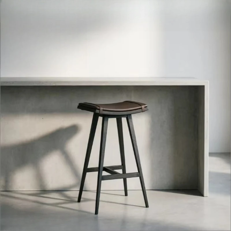 High-end furniture leather modern minimalist design home bar high chair