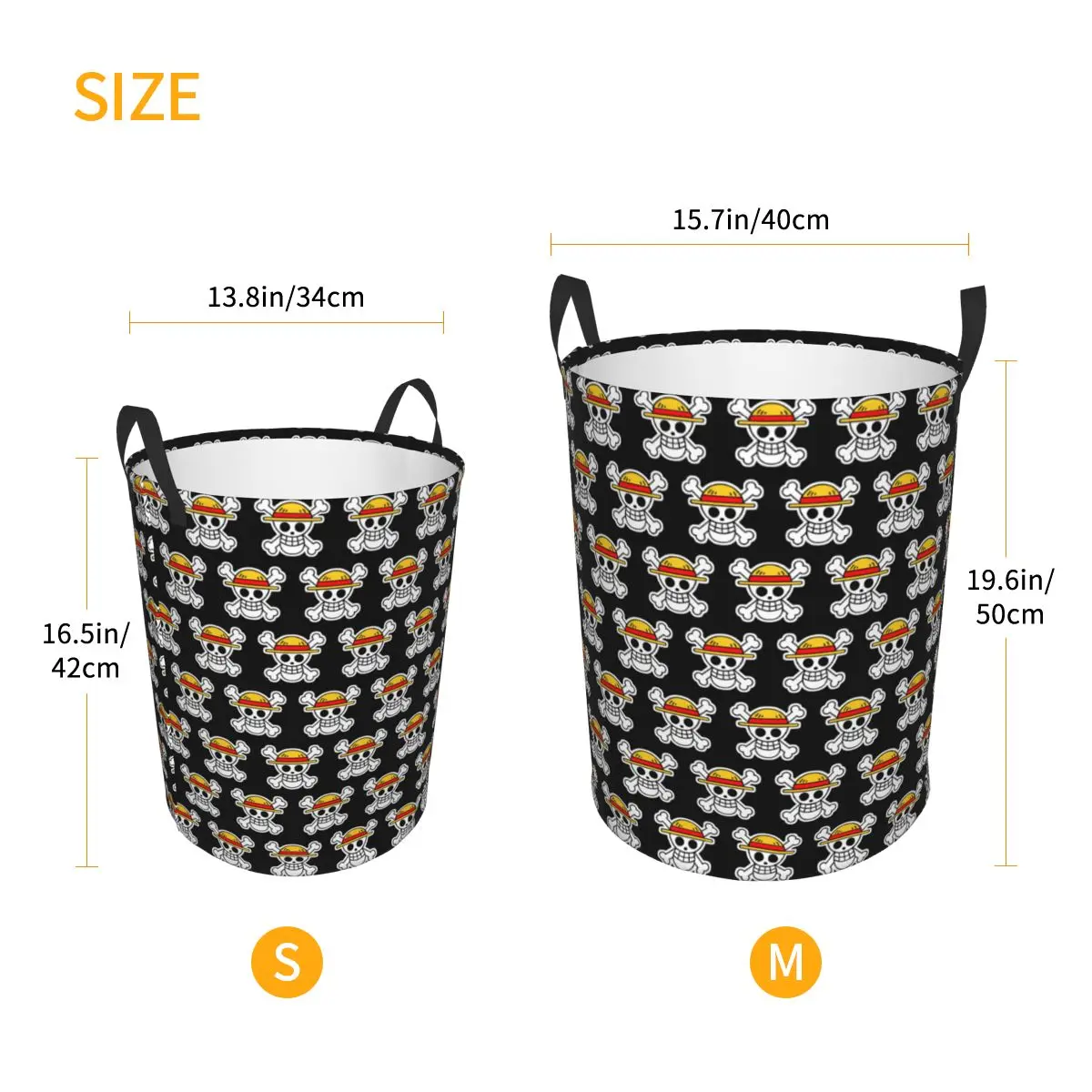 Custom Pirates Skull One Pieces Laundry Basket Collapsible