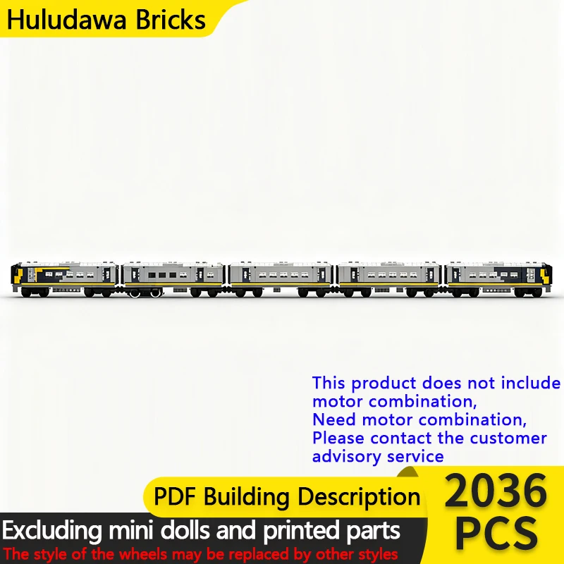 

City Car Model MOC Building Bricks Class 444 5-Carriage EMU Train Modular Technology Children Holiday Gifts Assemble Toys Suit