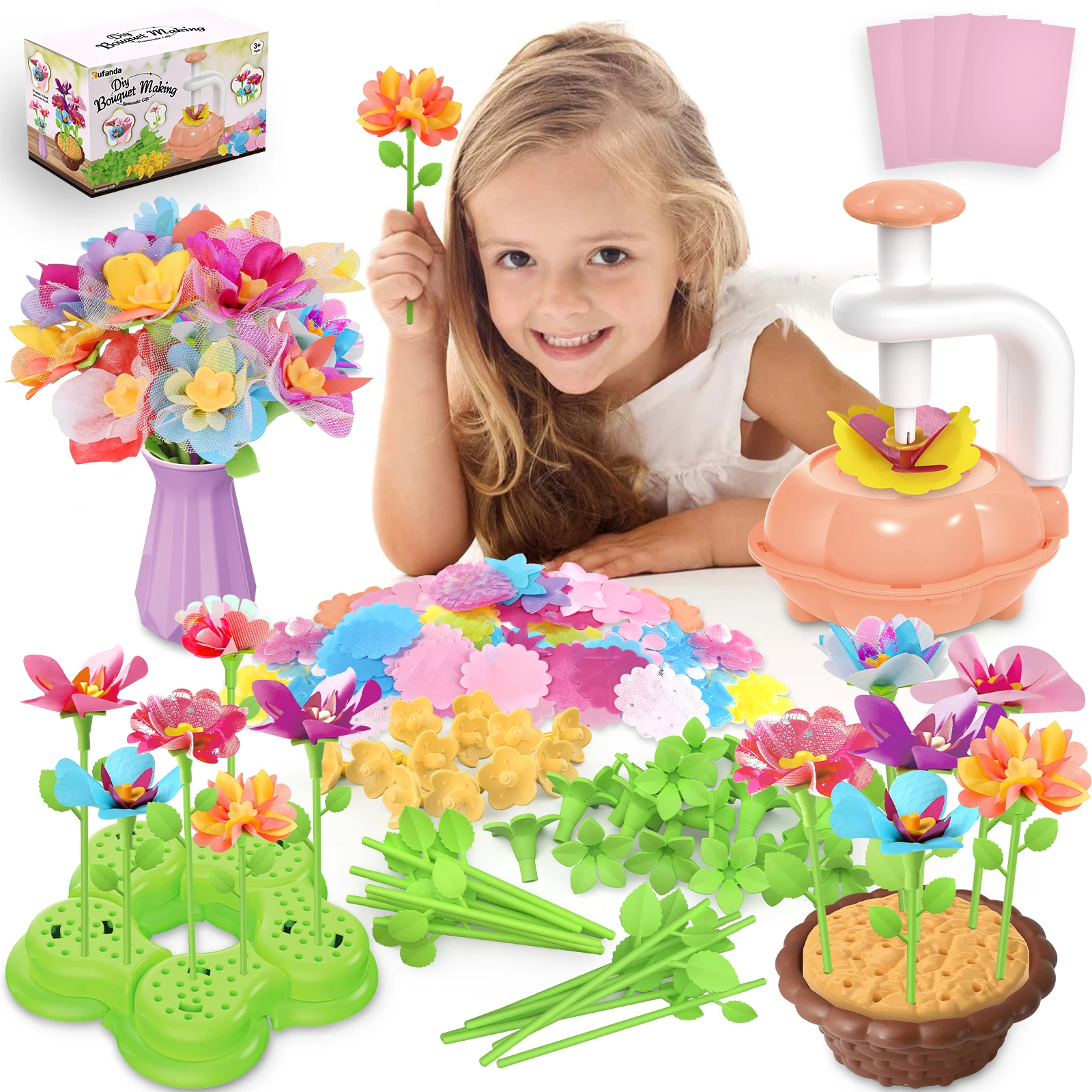 diy-fabric-flower-bouquet-craft-kit-for-kids-handmade-girls-toy-market-simulation-birthday-gift-creative-educational-playset
