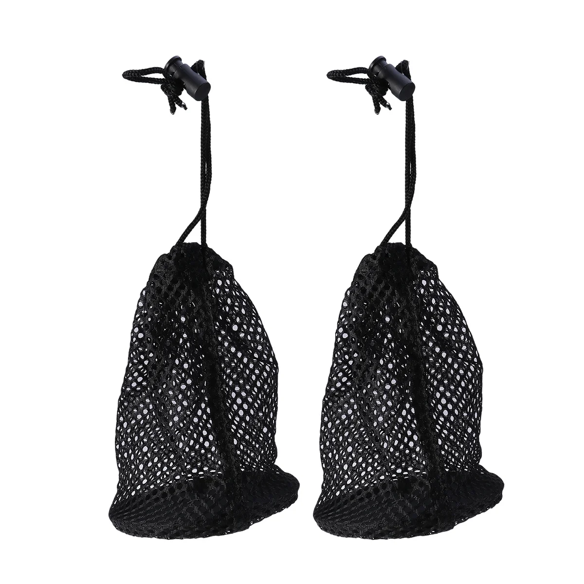 2 قطعة كرات تنس الجولف شبكة حقيبة الرباط إغلاق قسط النايلون خفيفة الوزن دائم كيس التخزين جولة أسفل الأسود