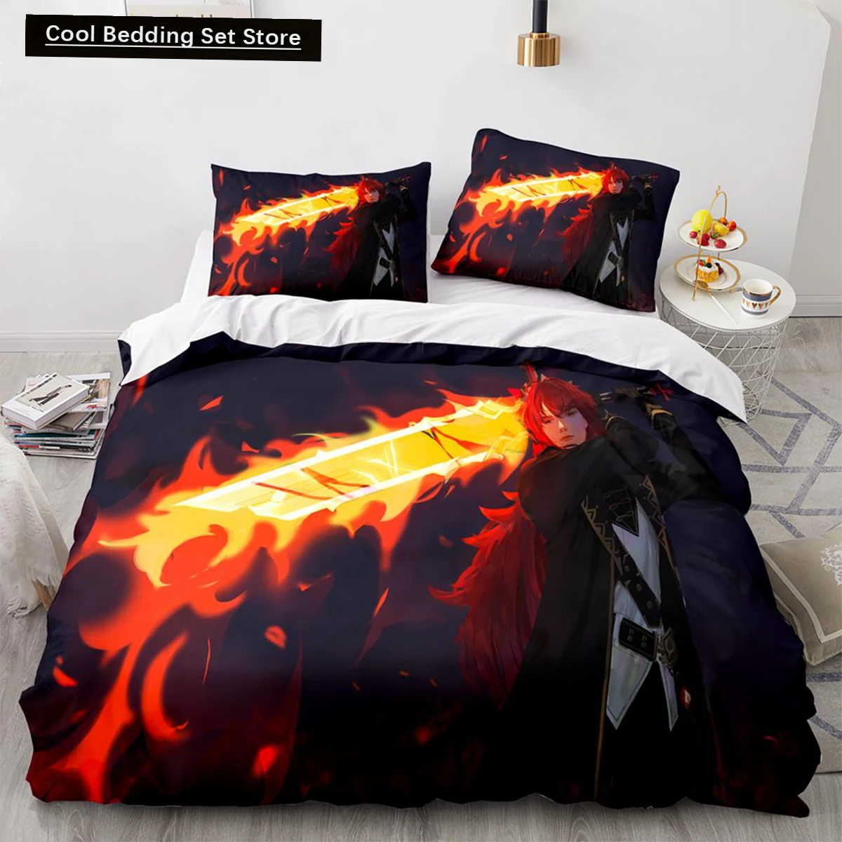 3D Print Anime Genshin Impact Xiao SUCROSE Qiqi Duvet Cover Cartoon Bedding Sets Bed Set Quilt Comforter Covers Home Textiles