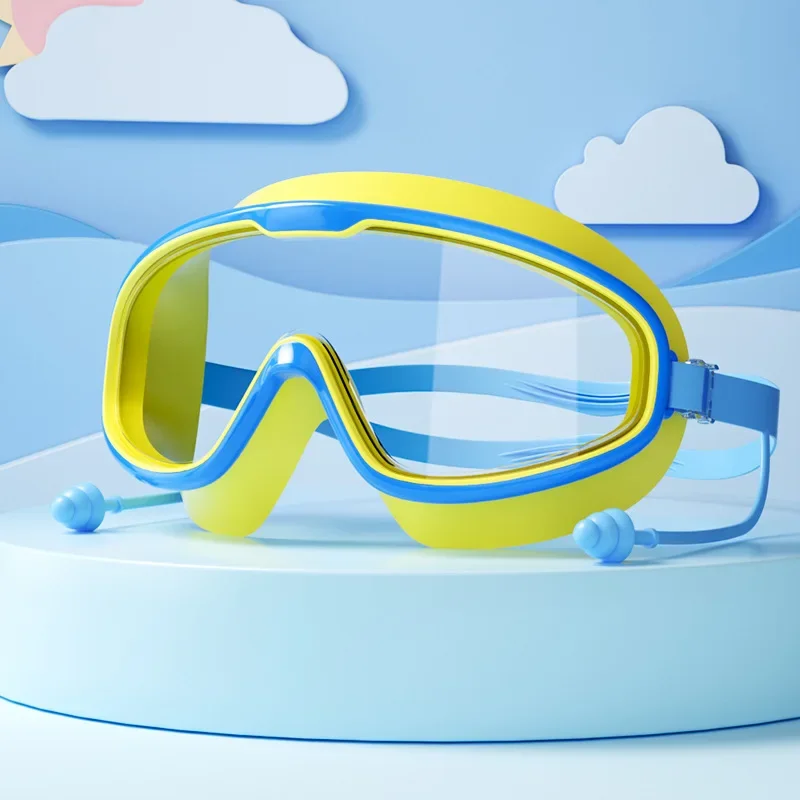 Kinder-Schwimmbrille mit großem Rahmen, HD-Sicht, beschlagfrei, wasserdicht, für Jungen und Mädchen, mehrfarbig zur Auswahl – Detail 10