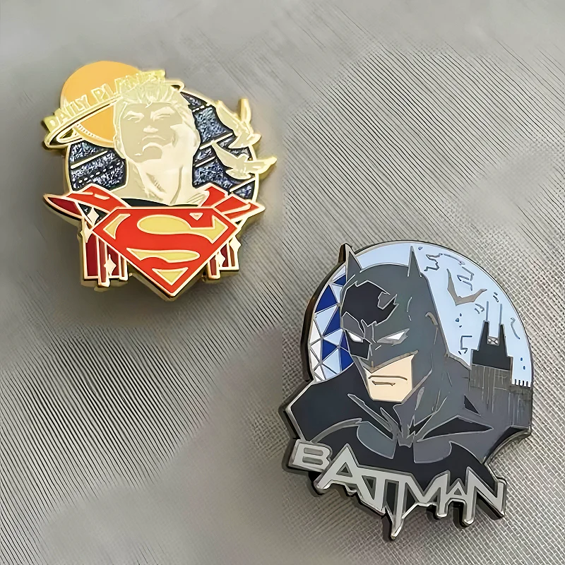 

Batman Day And Night Clash Metal Badge Pin Enamel Collectible for Girls And Boys Birthday Gift Animation Derivative Toy Figure