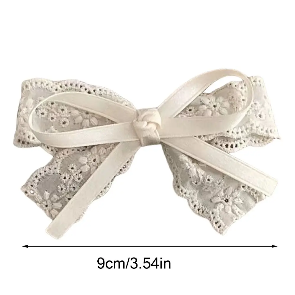 New Fashion Lace Bow Hair Clip White Bow Hair Accessories for Girl Children Sweet Lace Bow Kid Hairpins Headwear Clip Barrettes