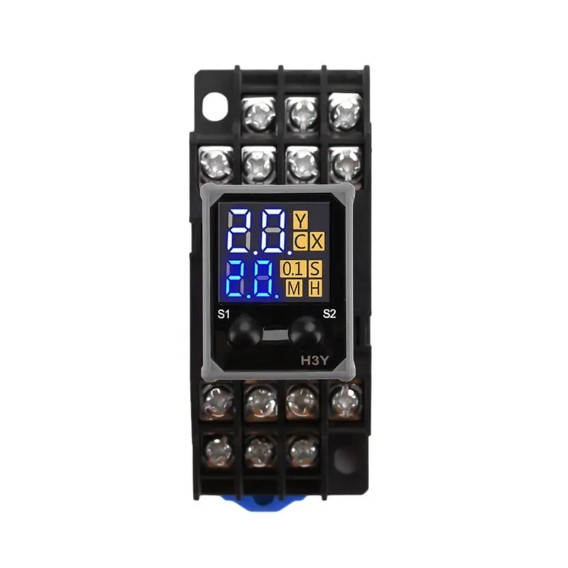 A76I-Dual Timer Function H3Y-4 Liquid Crystal Time Relay AC 220V With Base Small Digital Display Cycle Time Control Delay Functi