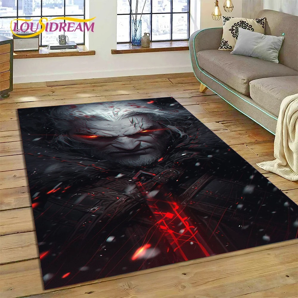 3D The W-Witcher 3 Game Wild Hunt Rug Carpet for Living Room Bedroom Home Decor,Floor Mat Non-slip Decoration for Sofa Doormat