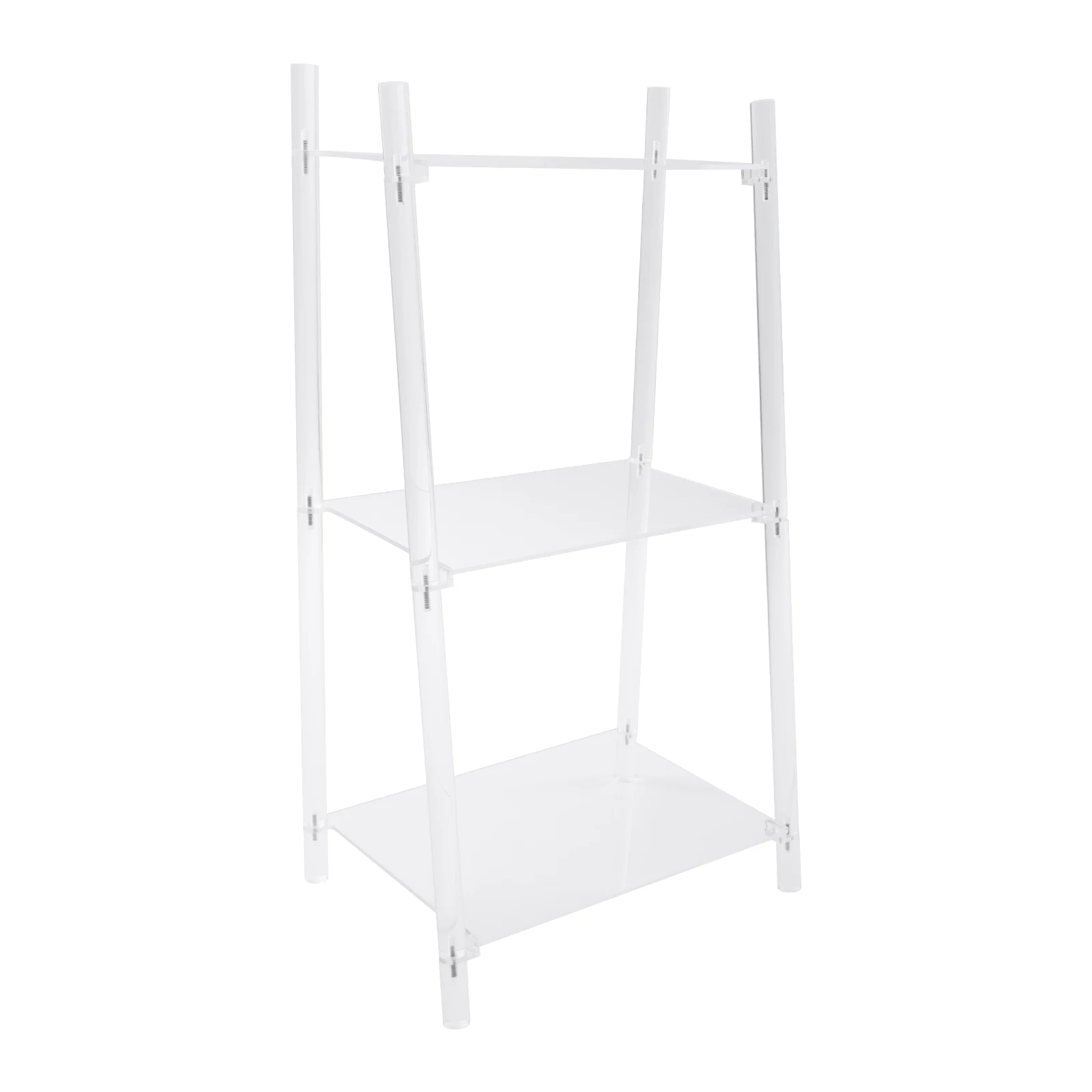 3 Tier Clear Ladder Bookshelf Book Shelf for Storing Books in Living Room, Bathroom, Office 39.6*29.5*81.3cm