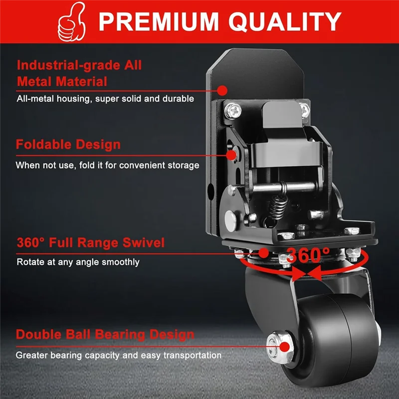 PORK-Ruedas dianteiras para caixa de ferramentas de rolamento-Kit de roda giratória dobrável em construção de aço espessada
