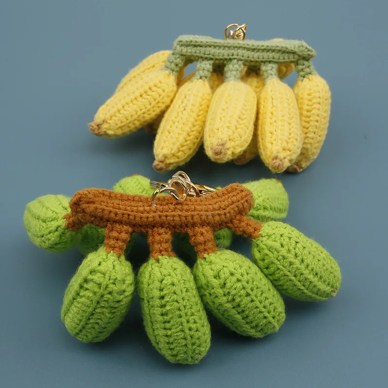 Kreativer Gestrickter Bananen-Anhänger Niedlicher Frucht-Schlüsselanhänger Handgefertigter Gewebter Mini-Bananen-Schlüsselanhänger Lustiges Geschenk – Detail 4