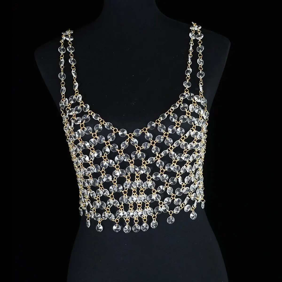 Stage Performance, Crystal Camisoles, Vests, Bras, Chains, Clothing Accessories, Shiny Underwear, Fashion Show Outfits
