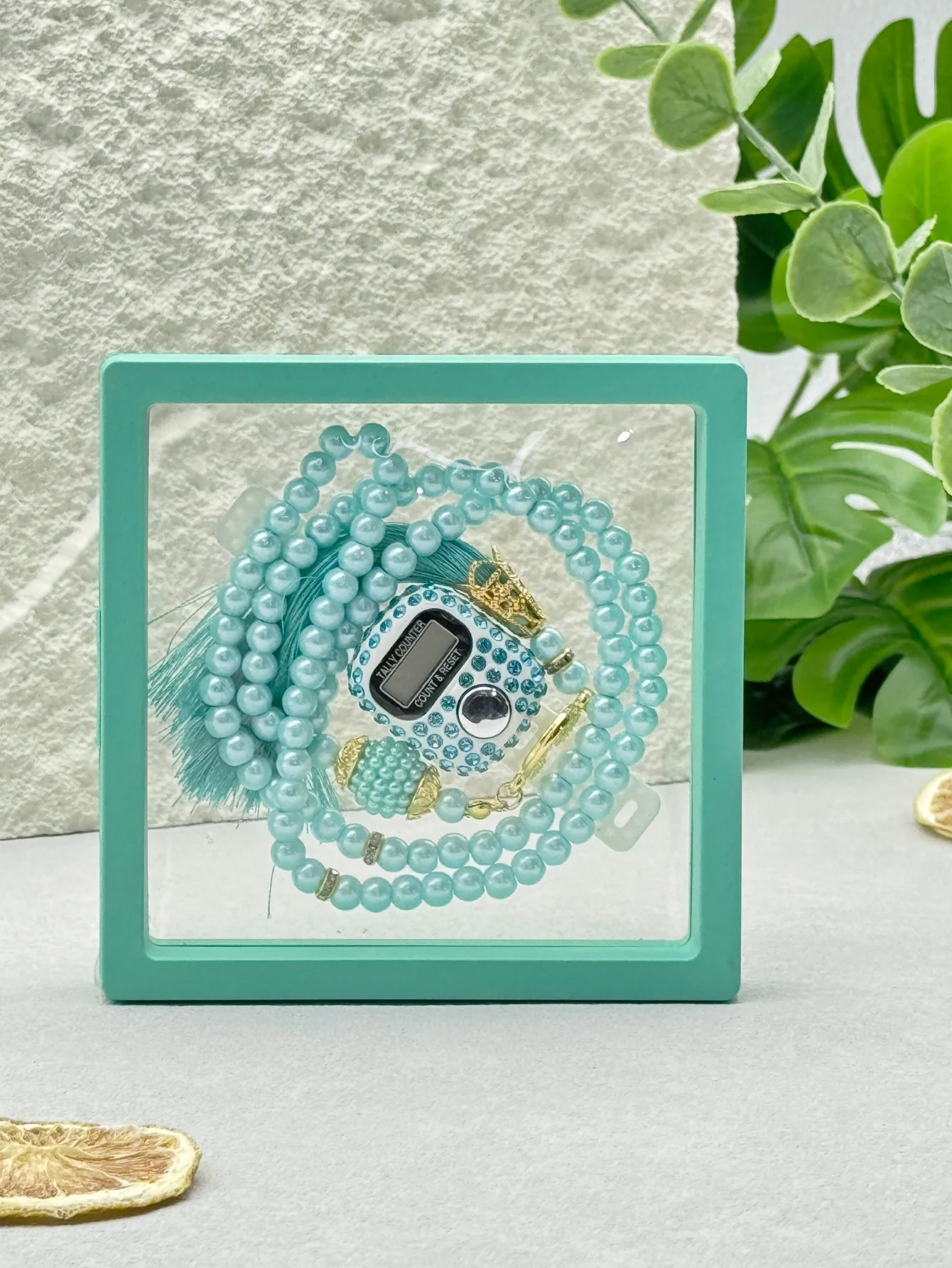 Ring-shaped portable counter, diamond-encrusted point counter, people flow statistics, beaded gift box set