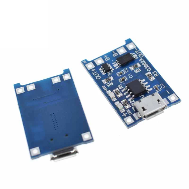 5pcs Micro USB 5V 1A 18650 TP4056 Lithium Battery Charger Module Charging Board With Protection Dual Functions 1A Li-ion