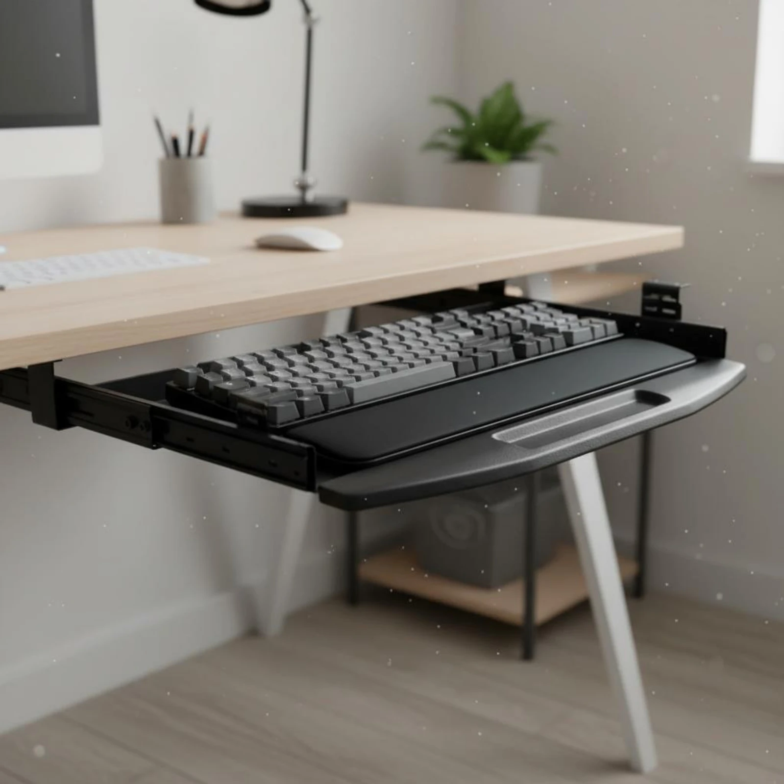 Under Desk Keyboard Tray Ergonomic Metal Keyboard Tray for Office Workers