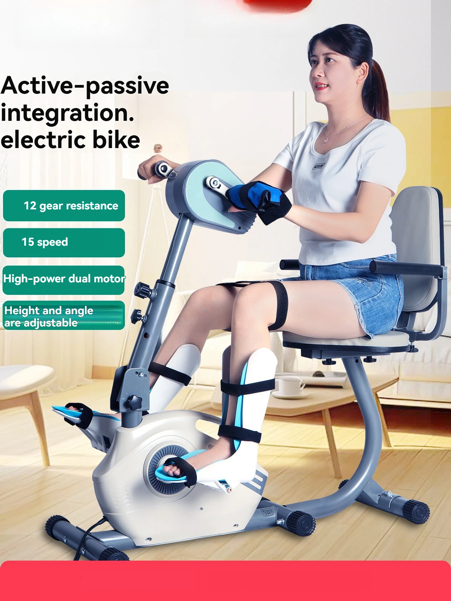 Electric Limb Rehabilitation Machine Upper and Lower Limb Training Bicycle Stroke Hemiplegia Training Equipment for The Elderly