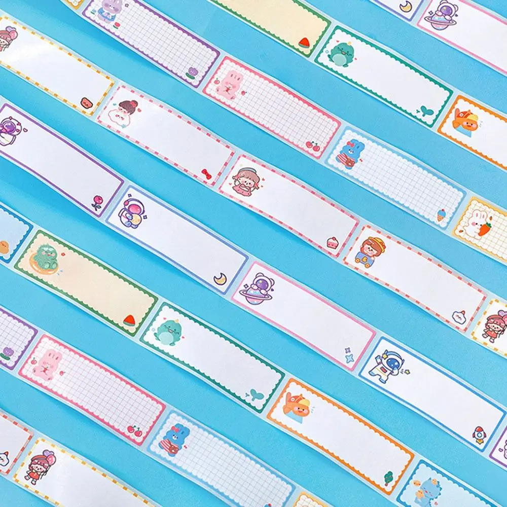 60Pcs/Roll High-quality Writable Name Sticker Cartoon Blank Labels Sticker Self-adhesive Student Stationery Tag Sticker