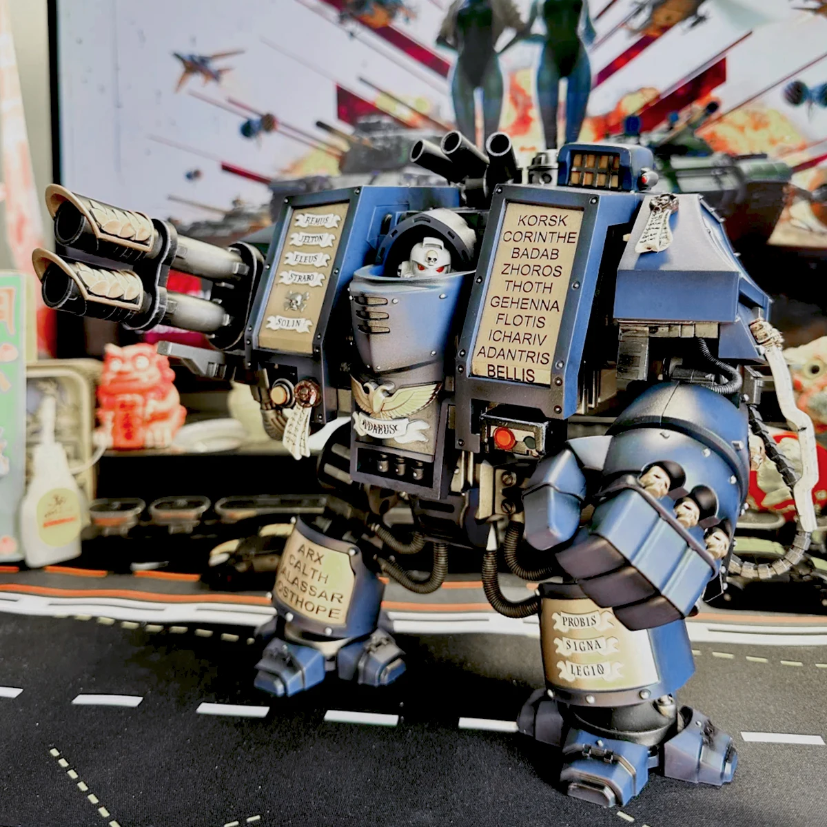 JOYTOY ウォーハンマー40K アクションフィギュア 1/18 スペースマリーン ウルトラマリーン ヴェネラブル・ドレッドノート フィギュア 可動関節モデル おもちゃ