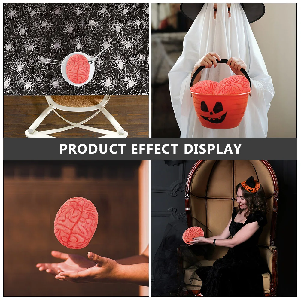 

3 Pcs Simulated Brain Props Halloween Stage Vinyl Human Brains Decoration Body Decorations Party Supplies Model