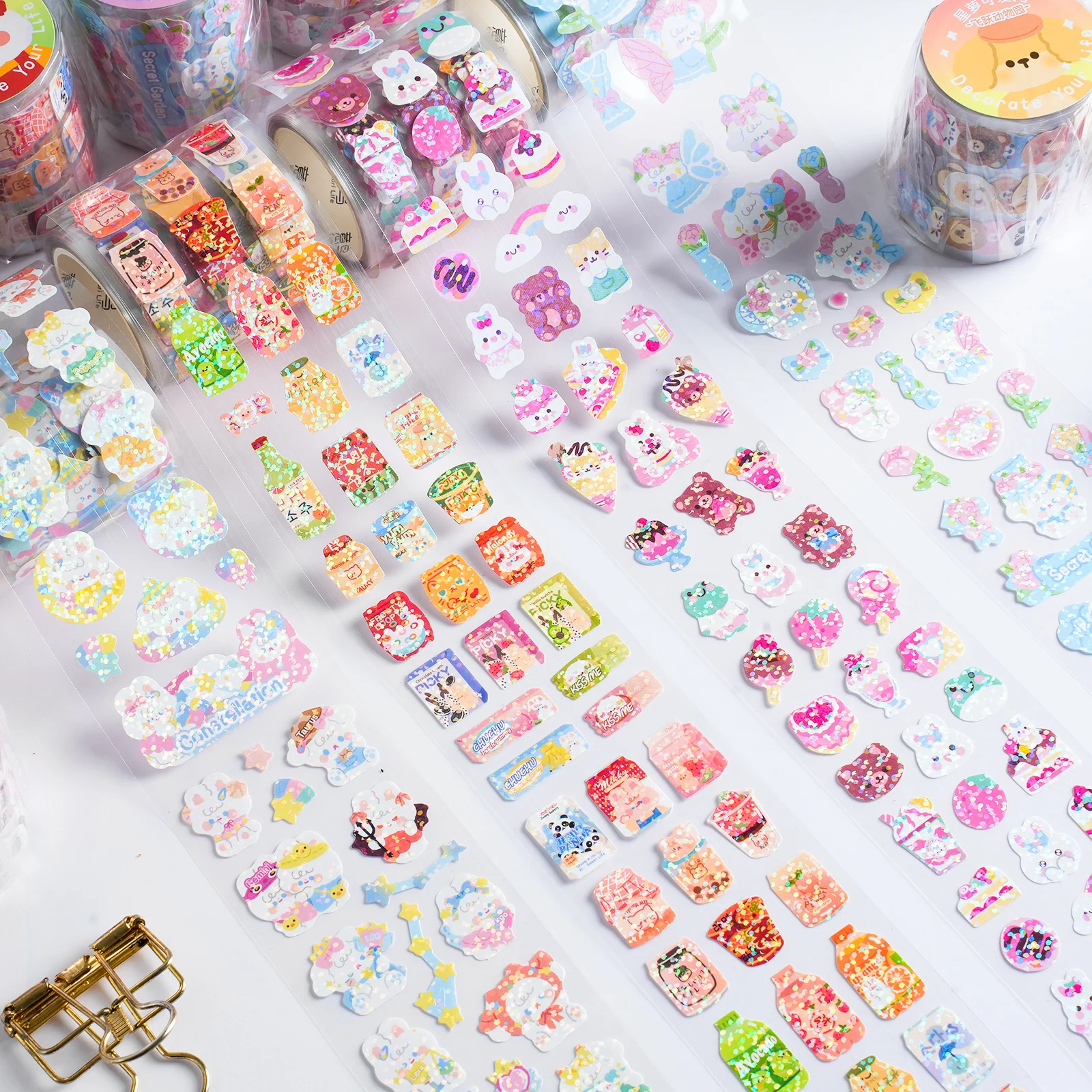 Etori Life 1Roll/Box Instagram Cute Cartoon Animal Guka Tape Student DIY Stationery Decoration Stickers Scrapbooks