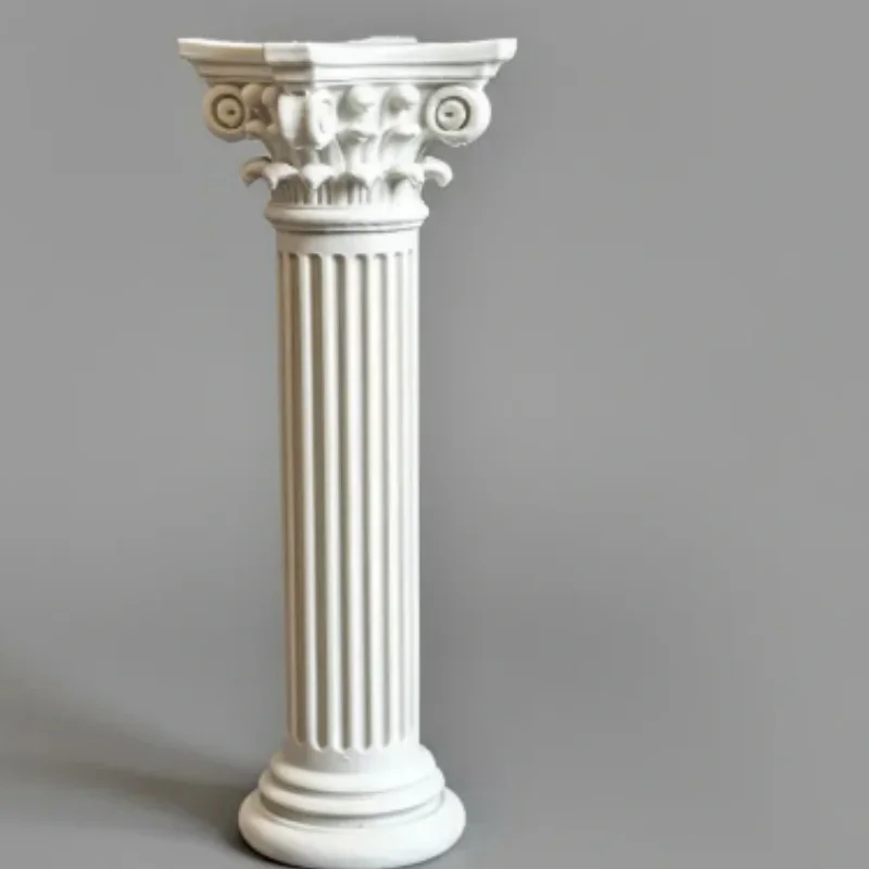 3D Printed Corinthian Column Statue, Plastic Ornate Classical Roman Pillar Model, Vintage Greek Architecture Figurine Decor