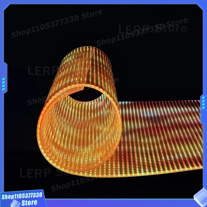 Flexible Full Color LED Display Screen For Indoor Outdoor Glass Window Advertising In Shopping Mall Retail Store Elevator