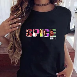 Spice Girls Print Women T Shirts Funny Cartoon Anime T-shirt Harajuku Graphic Top Tees Summer Casual Short sleeve Tshirts Female