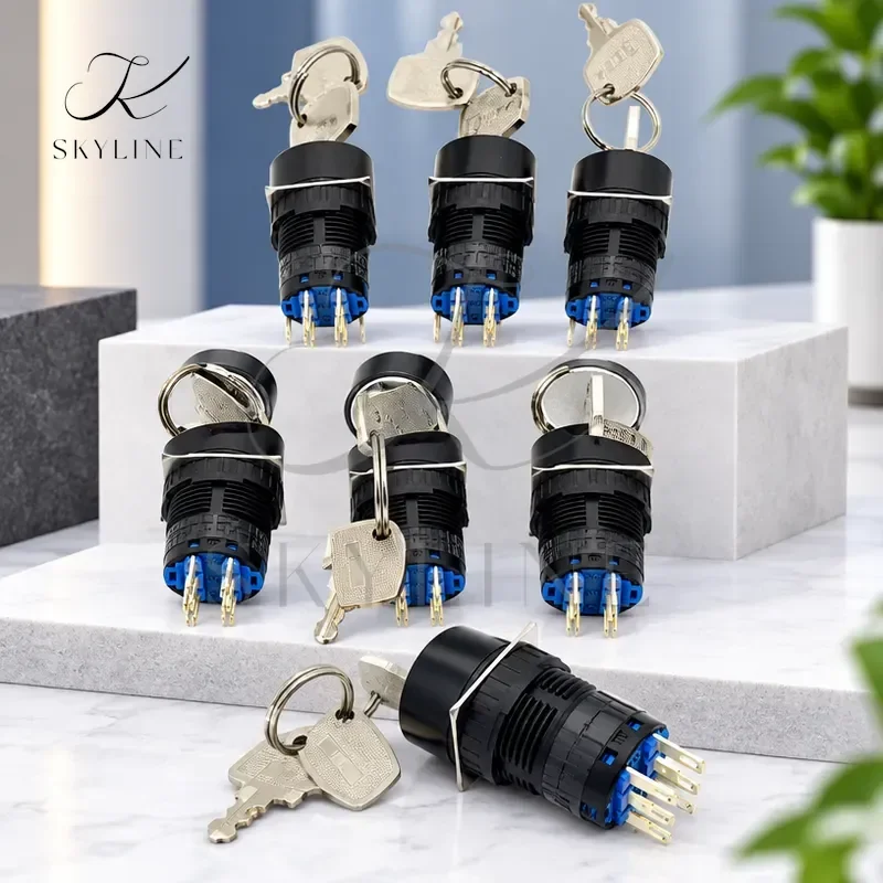1Pcs AS6M-3KT2AC AS6M-2KT2AC Key AS6-KT Selection Switch 2KT1AC BC
