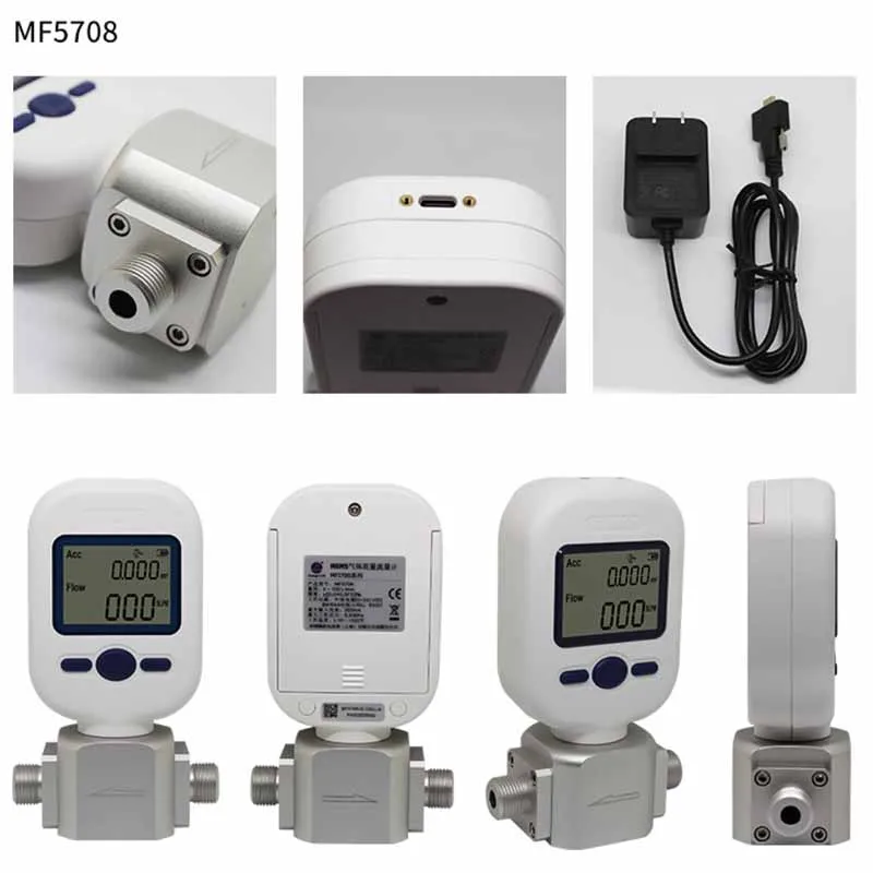 Imagem -02 - Gás Mass Flow Meter Rs485 ar Nitrogênio Oxigênio Argônio Carbono Dióxido Mf5706 Mf5708 Mf5712 Mf5712 0250l Min Nova Atualização