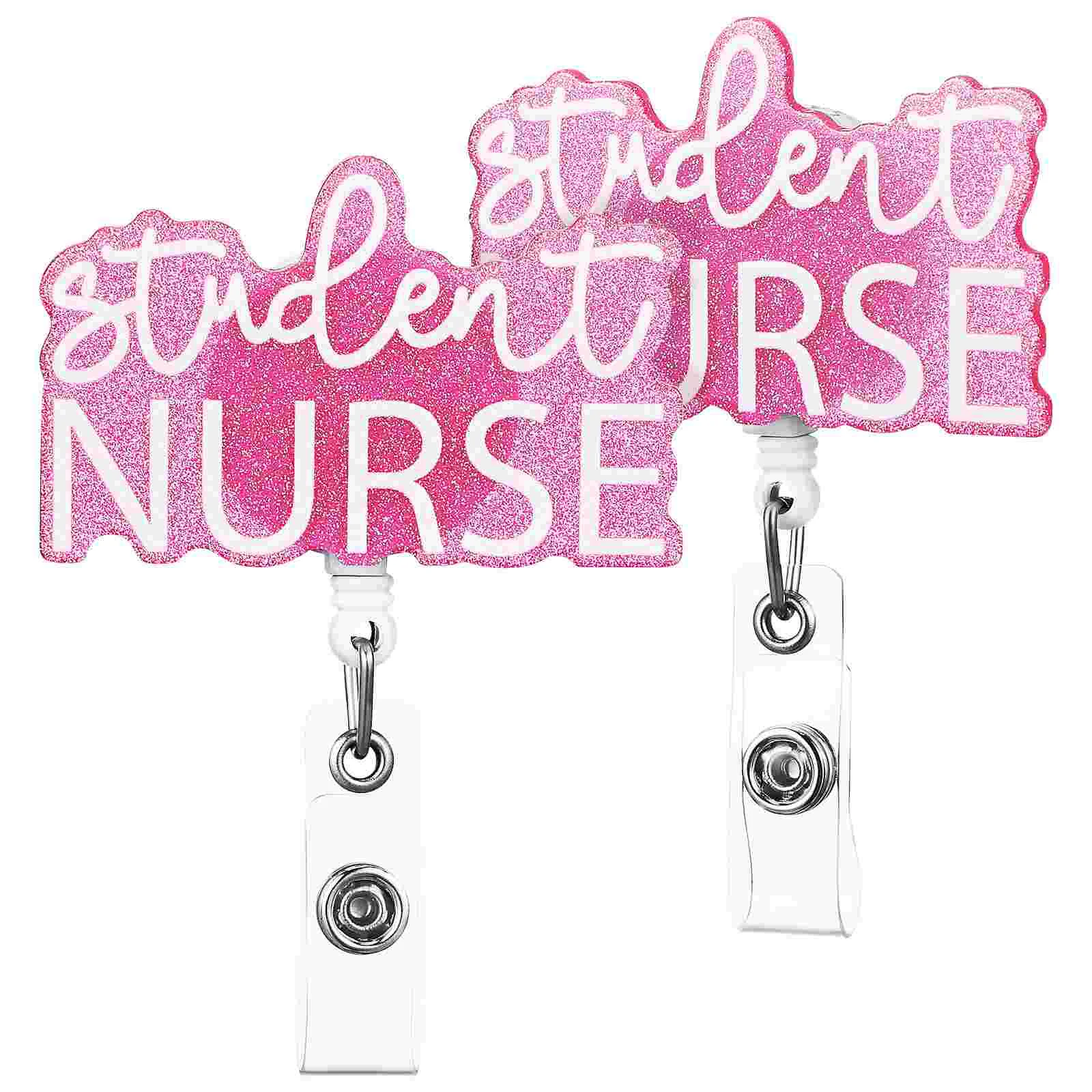 2 Pcs Gift Retractable Badge Reel Holder Lapel Id Clips for Nurses Work Student