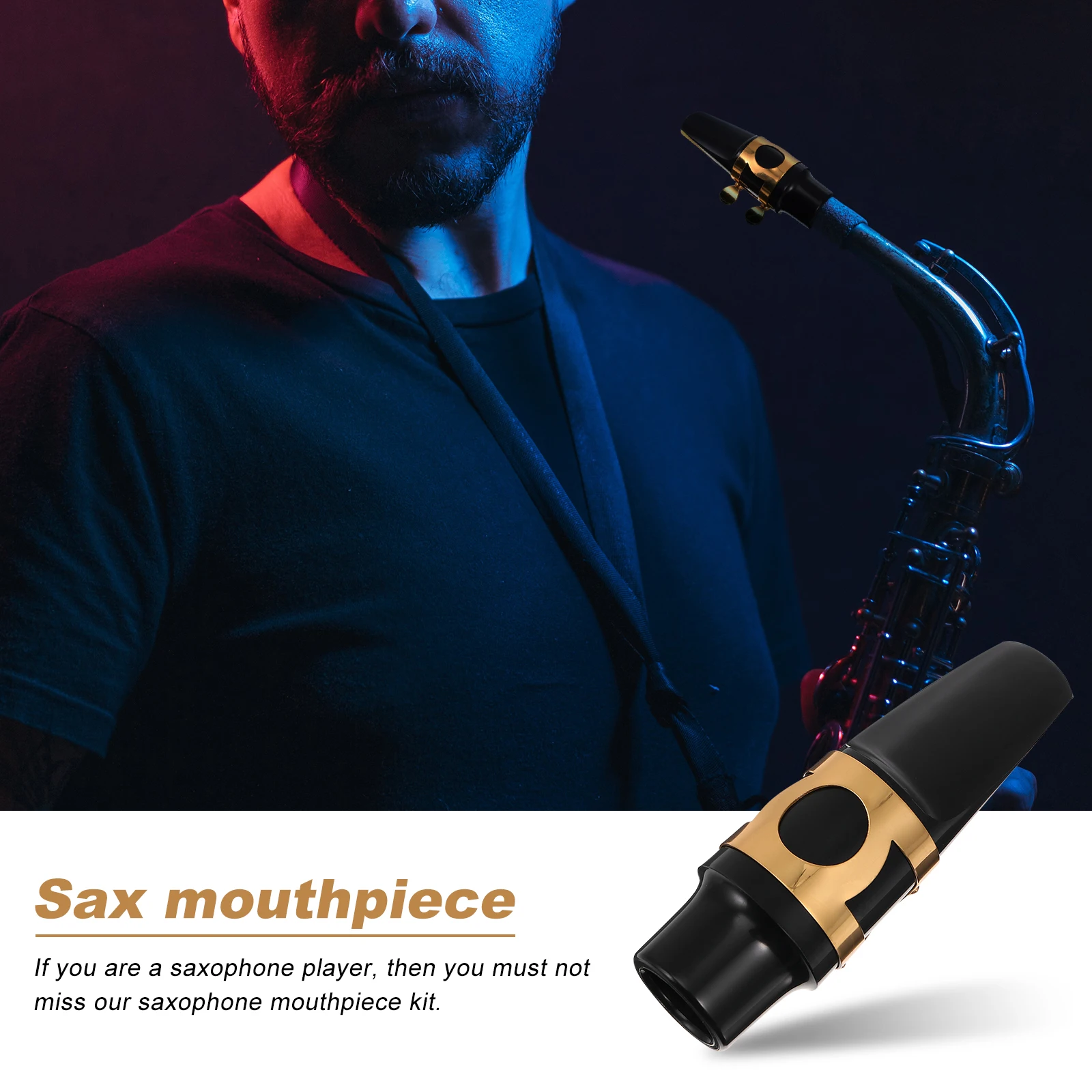

1 set Saxophone Mouthpiece Kit For Alto Saxophone Lightweight Portable Plastic Alto Accessories Musical Instrument Supplies