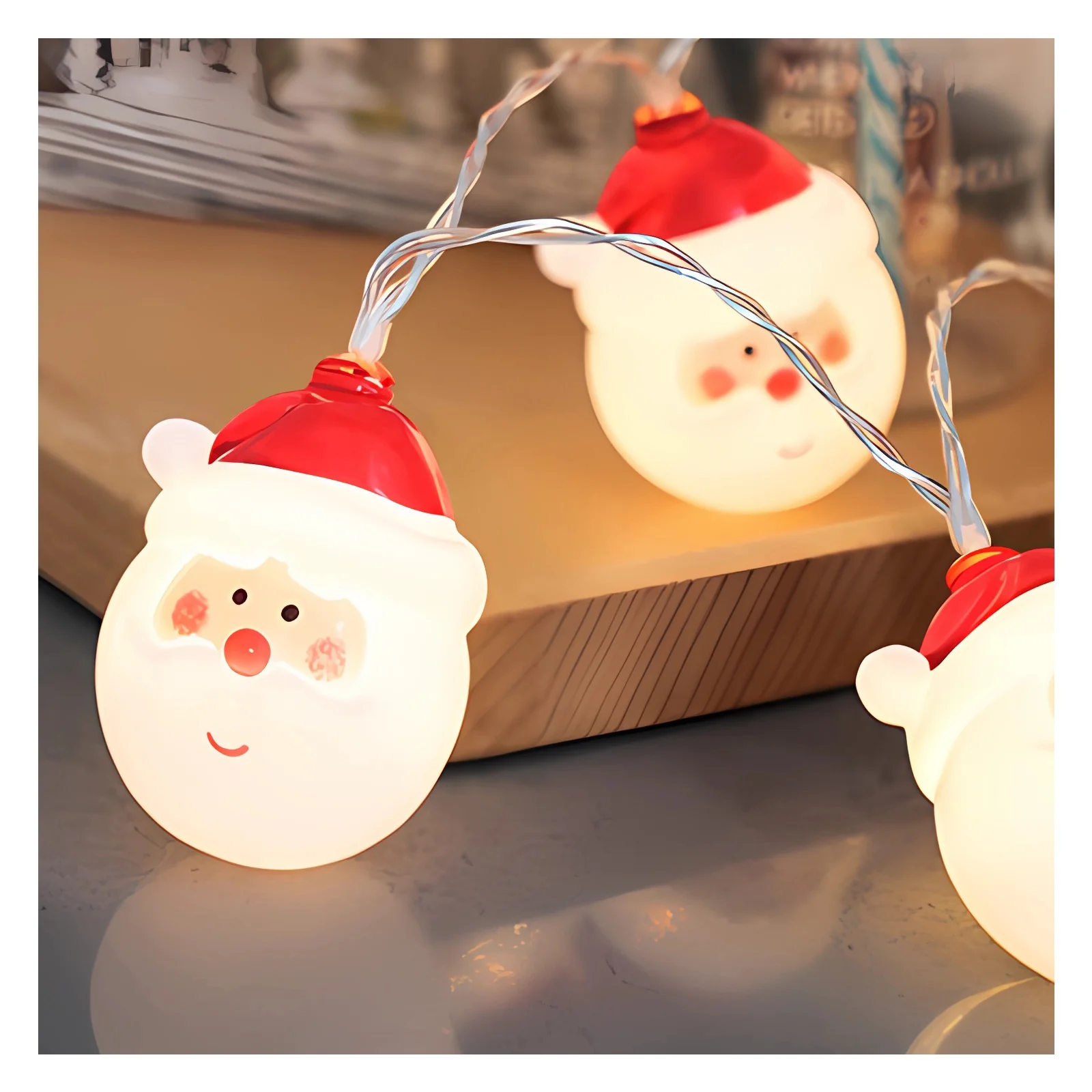 2M Santa Claus String Lights Christmas Santa Claus Decorations String Lights with 10 Santa Claus Decorations Lights