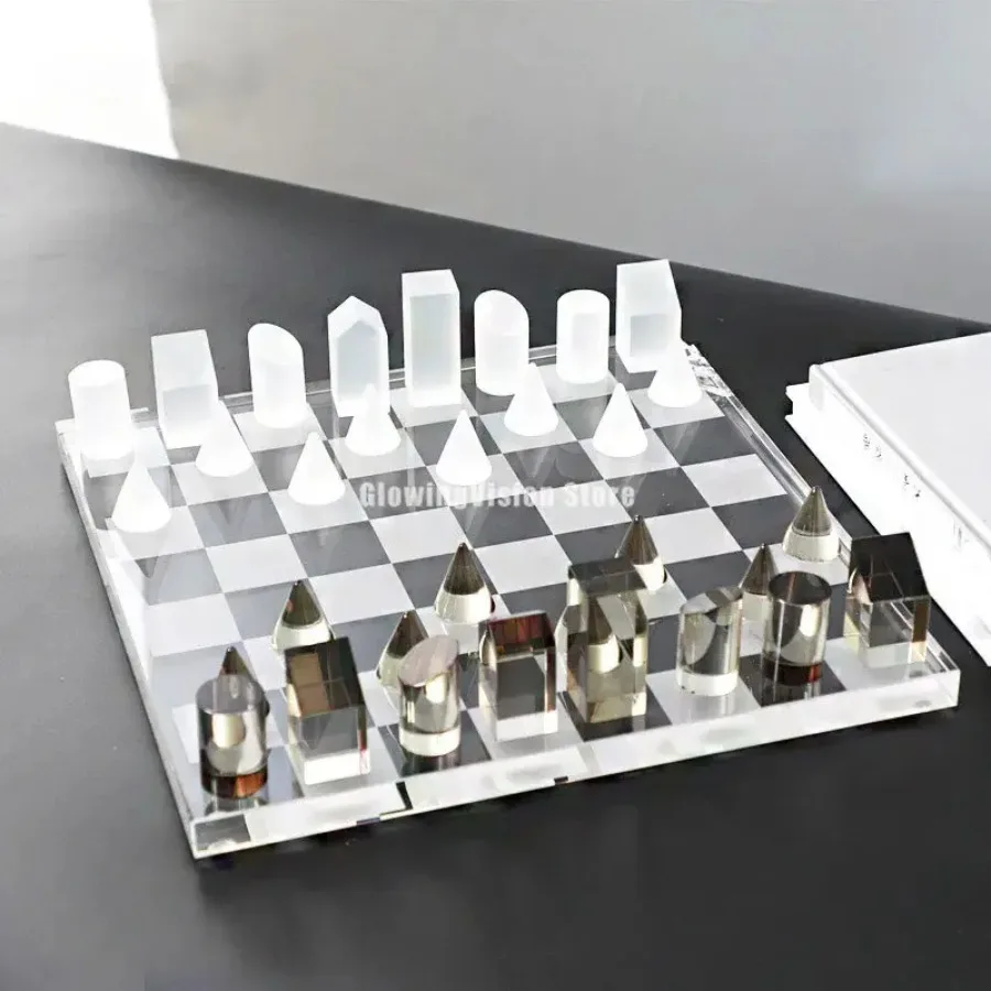 Desktop Decor Hand Stainless Steel Made Wooden Craft X O Chessboard Luxury Tic Tac Toe Chess Board Game Handicraft Art European