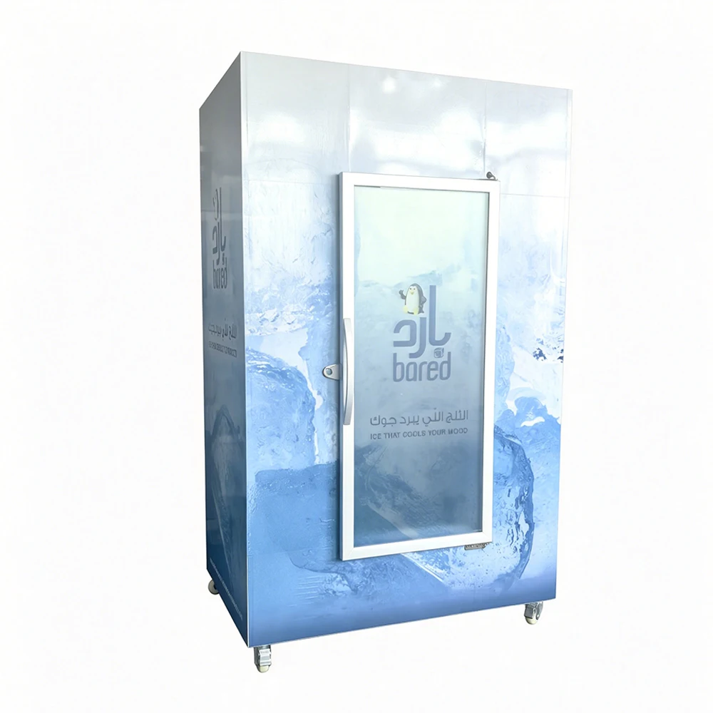 &A*Commercial Indoor Ice Machine Storage Bin Container Glass Door Ice Bagged Merchandisers Automatic Defrost