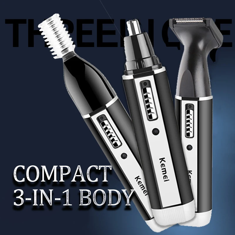 Kemei All In One Nose Hair Trimmer For Men&Women Electric Rechargeable Trimmer For Ear,Beard,Eyebrow,Facial,Trimer Grooming Kit