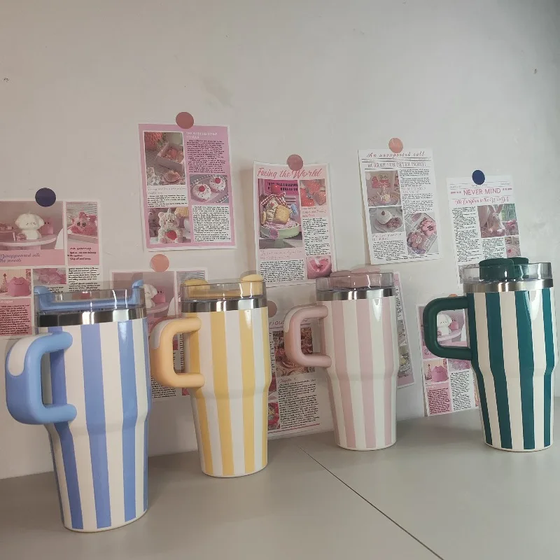 

Кофейная чашка, термос, кружки, бутылка для воды, чашка из нержавеющей стали, портативная с ручкой и соломенной крышкой, автомобильная дорожная чашка