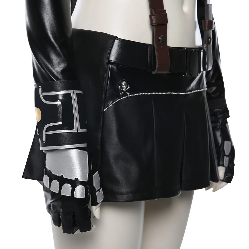 Disfraz de Final Fantasy VII Tifa Lockhart para mujer, traje de niña, chaleco deportivo, falda, conjunto completo, Carnaval de Halloween