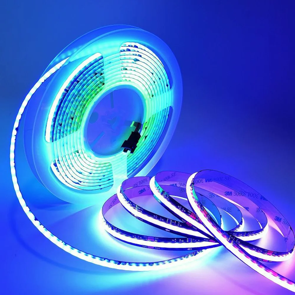 Black PCB WS2811 Addressable COB LED Strip Light DC12V 24V 576/720leds Full Dream Color Tape RGBIC LED Ribbon Pixel SPI Strip 5m