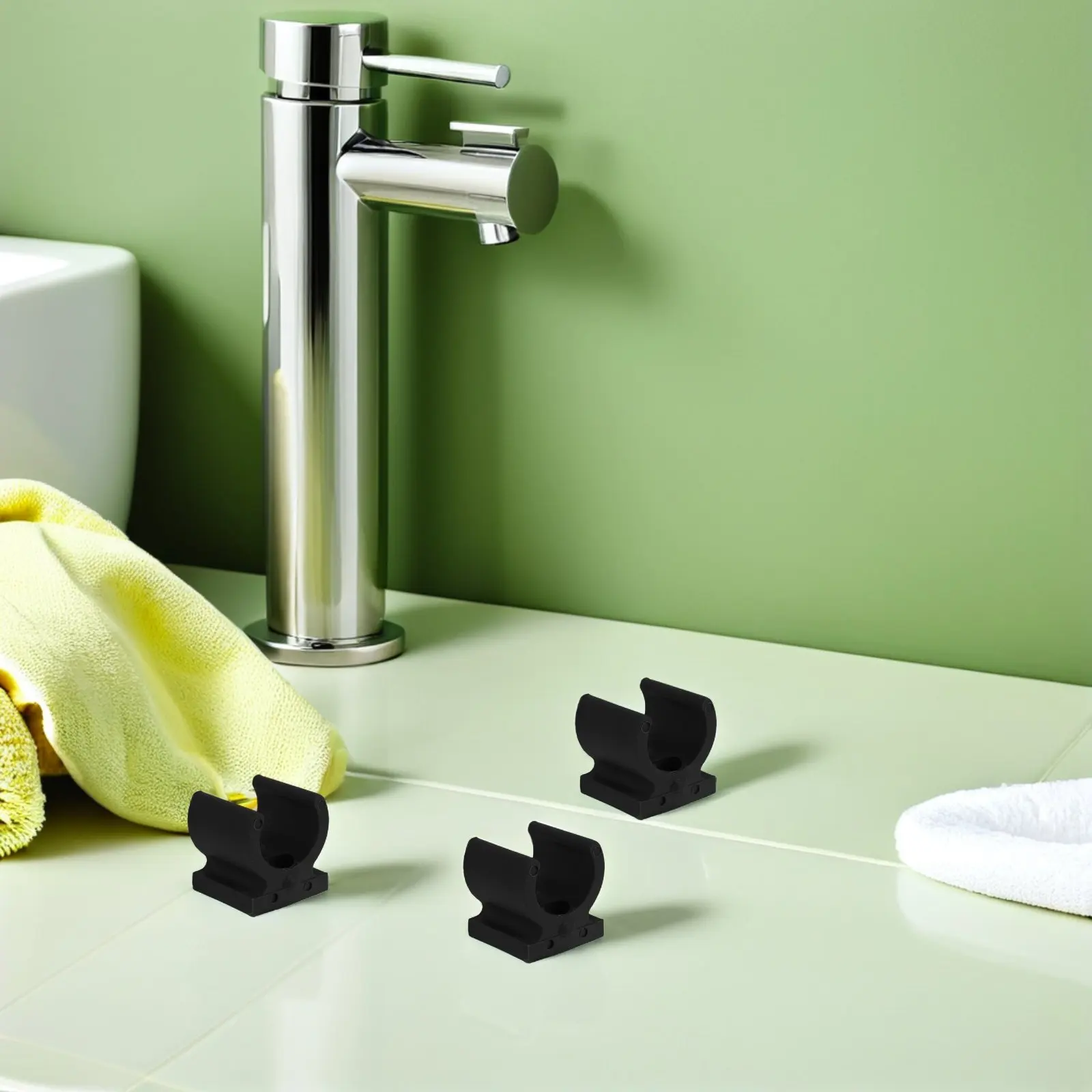 20Pcs Commode Chair Pipe Clamp Black Plastic Clips for Toilet Seat Riser Cushion Wheelchair Tube Holder Clamp Fastening